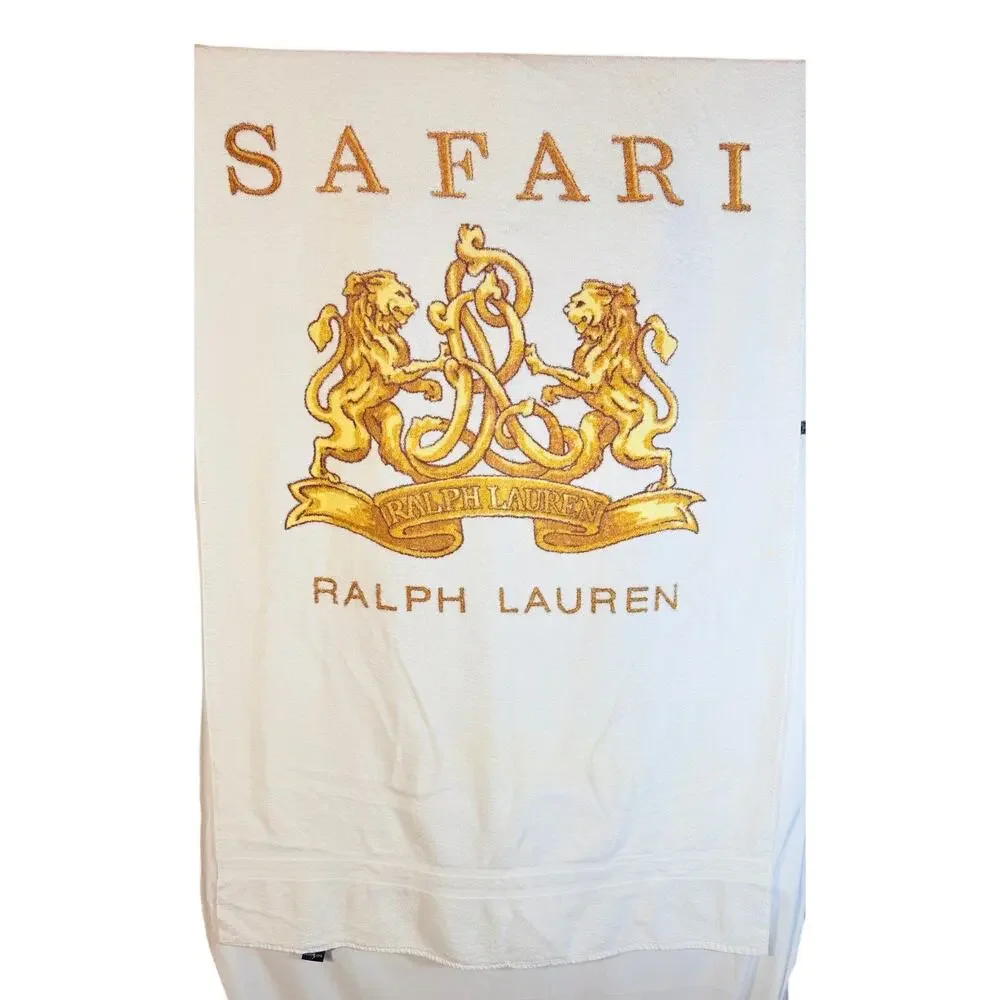 Vintage Ralph Lauren Polo Safari Lion Crest Emblem Large Towel (69”x35”)